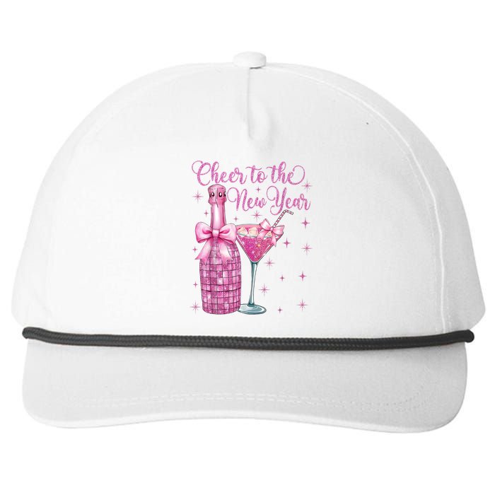 Cheer To The New Year Happy New Year 2025 Party Snapback Five-Panel Rope Hat