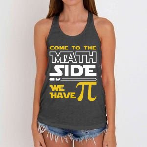 Come To The Math Side We Have Pi Math Pi Day Teacher Women's Knotted Racerback Tank