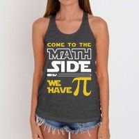 Come To The Math Side We Have Pi Math Pi Day Teacher Women's Knotted Racerback Tank