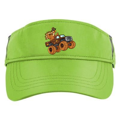 Cute Turkey Thanksgiving Monster Truck Adult Drive Performance Visor