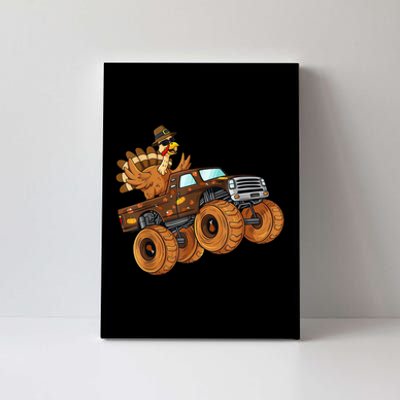 Cute Turkey Thanksgiving Monster Truck Canvas