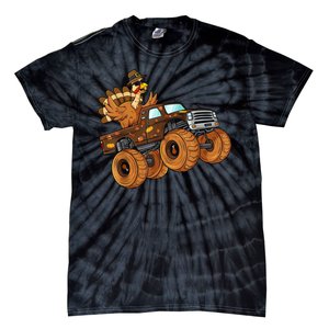 Cute Turkey Thanksgiving Monster Truck Tie-Dye T-Shirt