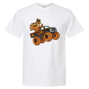 Cute Turkey Thanksgiving Monster Truck Garment-Dyed Heavyweight T-Shirt