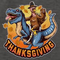 Cool Thanksgiving Turkey Riding TRex Dinosaur Vector Backpack