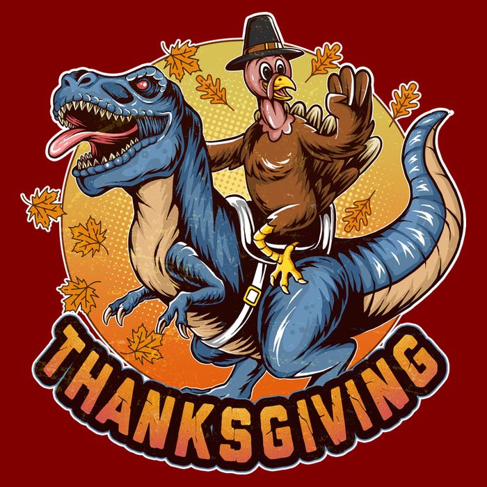 Cool Thanksgiving Turkey Riding TRex Dinosaur Cooling Performance Long Sleeve Crew