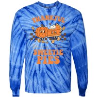 Cute Thanksgiving Teacher Thankful For My Sweetie Pies Mom Gift Tie-Dye Long Sleeve Shirt