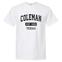 Coleman Texas Tx Vintage Sports Established Design Garment-Dyed Heavyweight T-Shirt