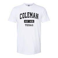 Coleman Texas Tx Vintage Sports Established Design Softstyle CVC T-Shirt