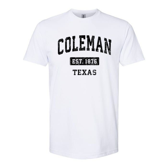 Coleman Texas Tx Vintage Sports Established Design Softstyle CVC T-Shirt