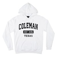 Coleman Texas Tx Vintage Sports Established Design Hoodie