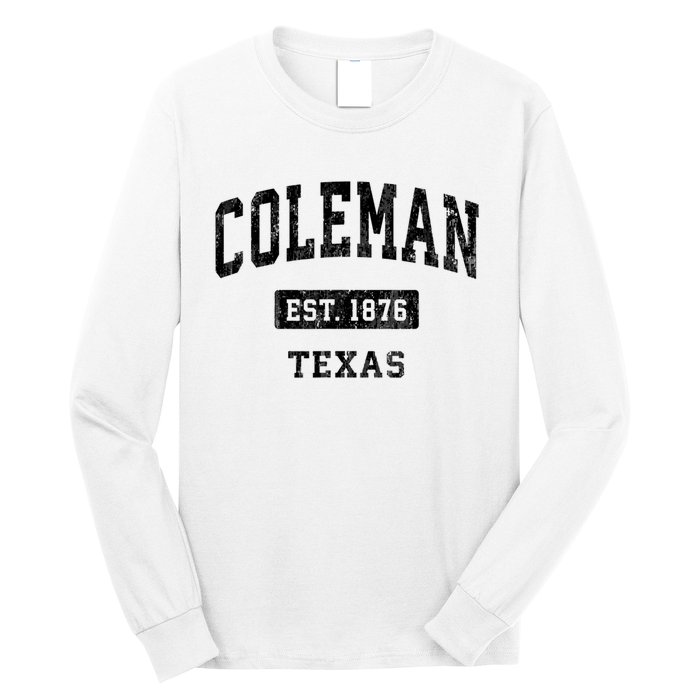 Coleman Texas Tx Vintage Sports Established Design Long Sleeve Shirt