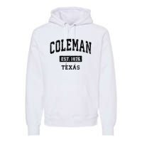 Coleman Texas Tx Vintage Sports Established Design Premium Hoodie