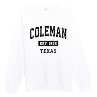 Coleman Texas Tx Vintage Sports Established Design Premium Crewneck Sweatshirt