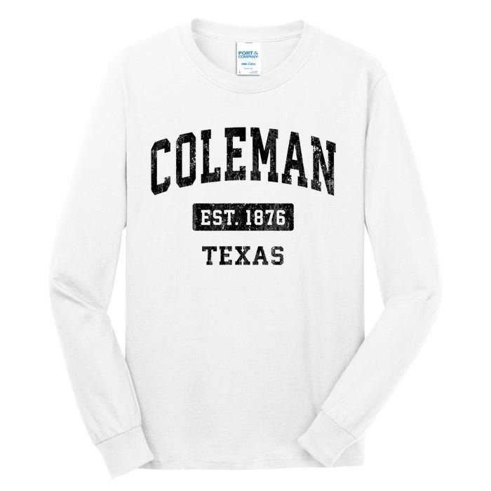 Coleman Texas Tx Vintage Sports Established Design Tall Long Sleeve T-Shirt