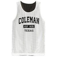 Coleman Texas Tx Vintage Sports Established Design Mesh Reversible Basketball Jersey Tank