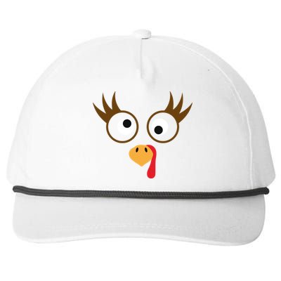 Cute Thanksgiving Turkey Face Turkey Day Great Gift Snapback Five-Panel Rope Hat