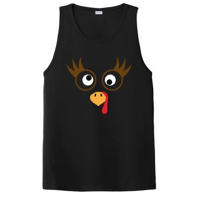 Cute Thanksgiving Turkey Face Turkey Day Great Gift PosiCharge Competitor Tank