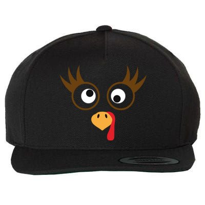 Cute Thanksgiving Turkey Face Turkey Day Great Gift Wool Snapback Cap