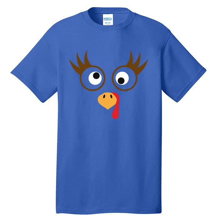 Cute Thanksgiving Turkey Face Turkey Day Great Gift Tall T-Shirt