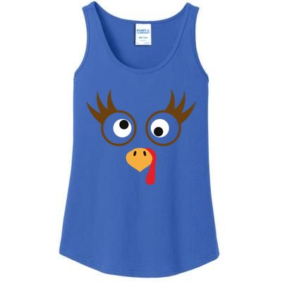 Cute Thanksgiving Turkey Face Turkey Day Great Gift Ladies Essential Tank