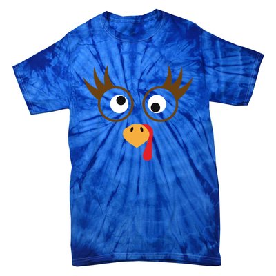 Cute Thanksgiving Turkey Face Turkey Day Great Gift Tie-Dye T-Shirt