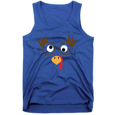 Cute Thanksgiving Turkey Face Turkey Day Great Gift Tank Top