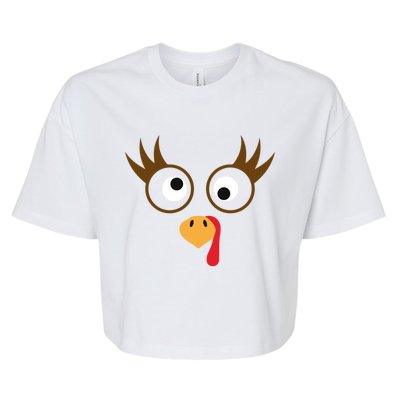 Cute Thanksgiving Turkey Face Turkey Day Great Gift Bella+Canvas Jersey Crop Tee