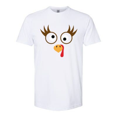 Cute Thanksgiving Turkey Face Turkey Day Great Gift Softstyle CVC T-Shirt