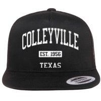 Colleyville Texas Tx Js04 Vintage Athletic Sports Flat Bill Trucker Hat