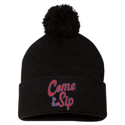 Come To The Sip Pom Pom 12in Knit Beanie