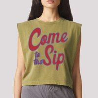Come To The Sip Garment-Dyed Women's Muscle Tee