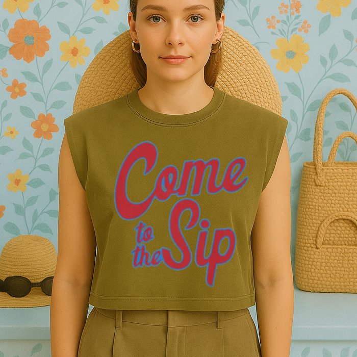 Come To The Sip Garment-Dyed Women's Muscle Tee