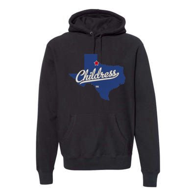 Childress Texas TX Map Premium Hoodie