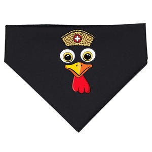 Cute Thanksgiving Turkey Face Nurse  With Nursing Cap USA-Made Doggie Bandana