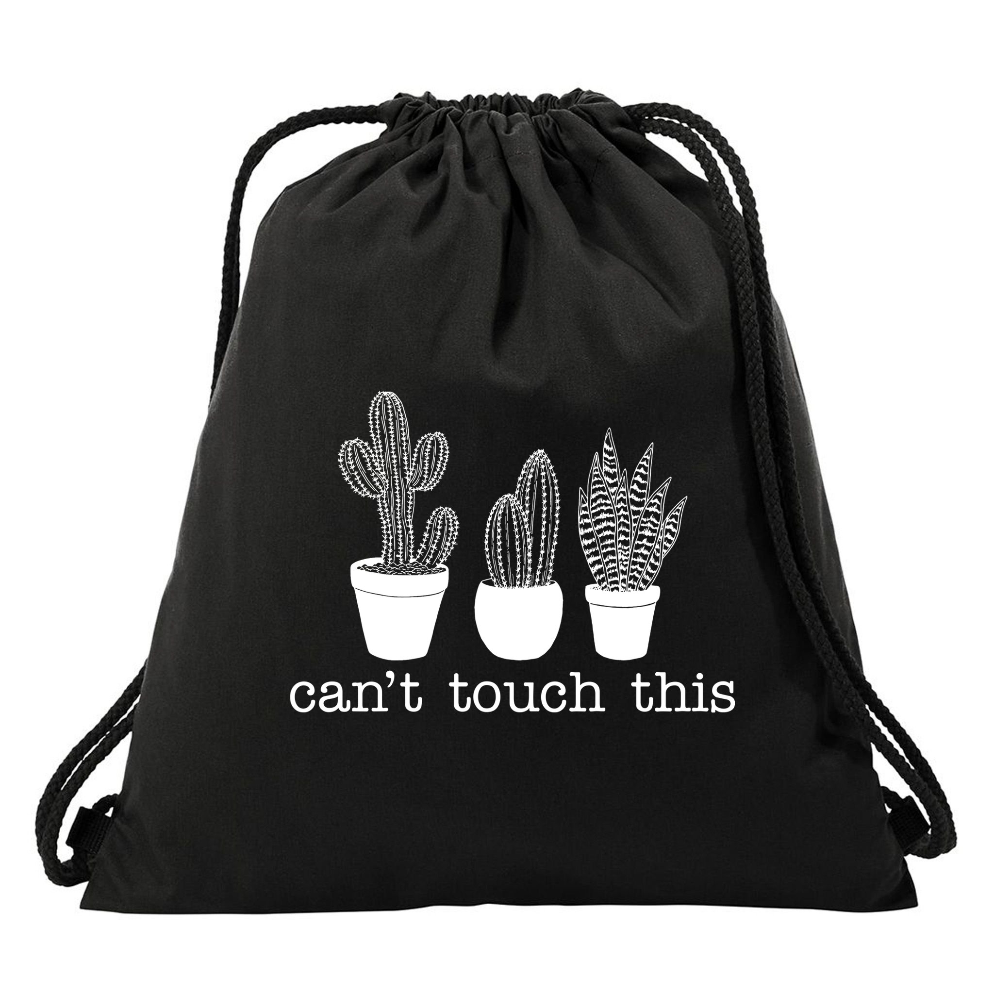 Can't Touch This Funny Cactus Drawstring Bag