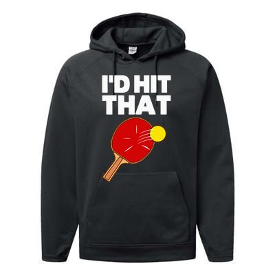 Cool Table Tennis Design Game Ping Pong Lovers Performance Fleece Hoodie