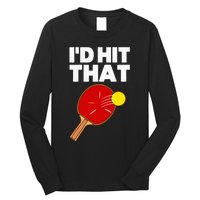 Cool Table Tennis Design Game Ping Pong Lovers Long Sleeve Shirt