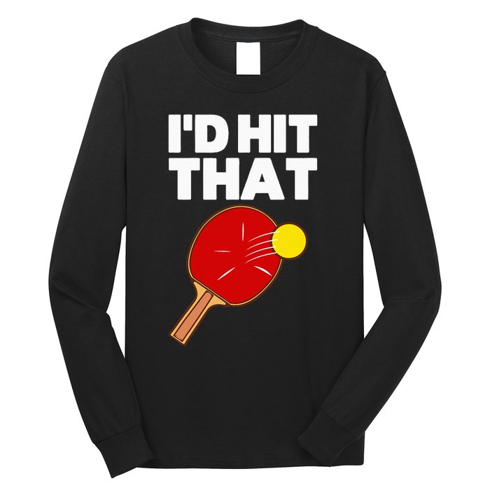 Cool Table Tennis Design Game Ping Pong Lovers Long Sleeve Shirt