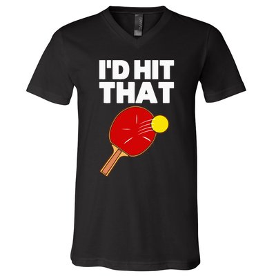 Cool Table Tennis Design Game Ping Pong Lovers V-Neck T-Shirt