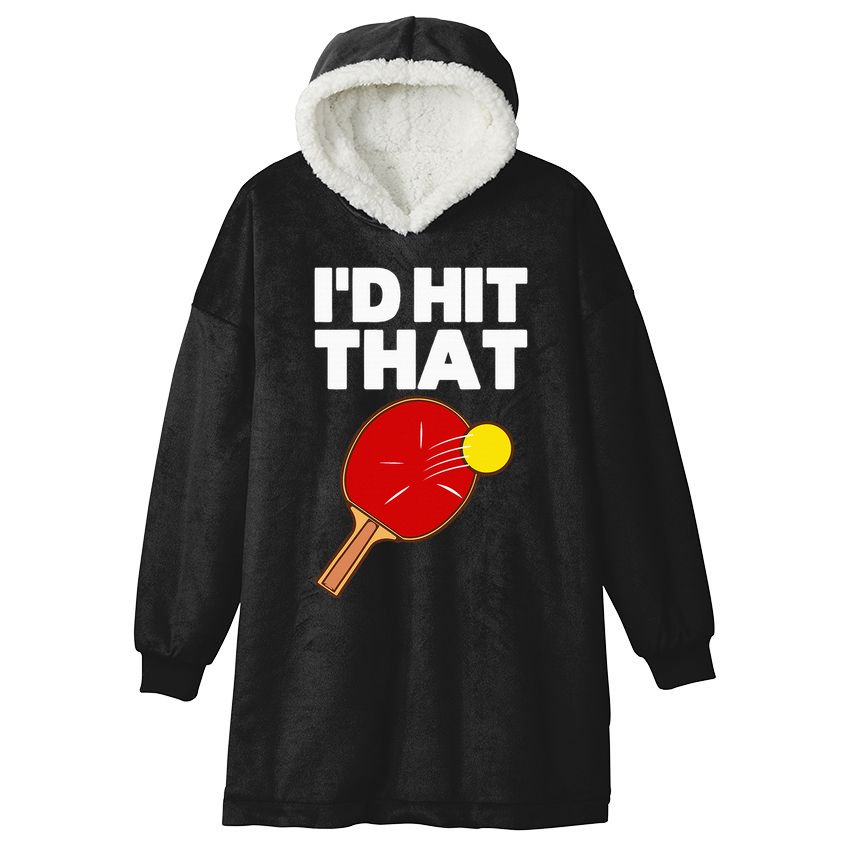 Cool Table Tennis Design Game Ping Pong Lovers Hooded Wearable Blanket