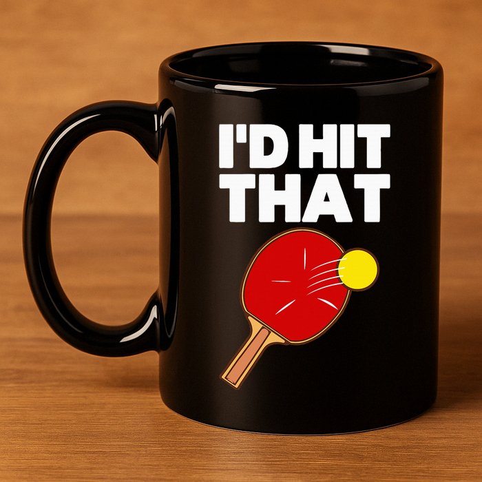 Cool Table Tennis Design Game Ping Pong Lovers 11oz C Handle Ceramic Mug