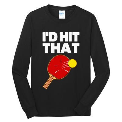 Cool Table Tennis Design Game Ping Pong Lovers Tall Long Sleeve T-Shirt