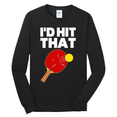 Cool Table Tennis Design Game Ping Pong Lovers Tall Long Sleeve T-Shirt