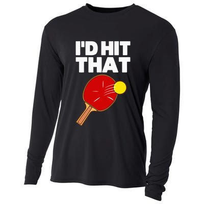 Cool Table Tennis Design Game Ping Pong Lovers Cooling Performance Long Sleeve Crew