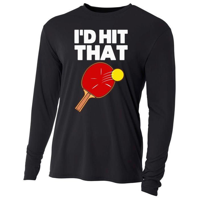 Cool Table Tennis Design Game Ping Pong Lovers Cooling Performance Long Sleeve Crew