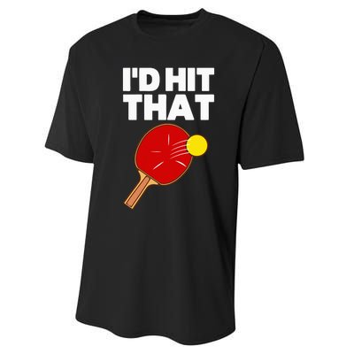 Cool Table Tennis Design Game Ping Pong Lovers Performance Sprint T-Shirt