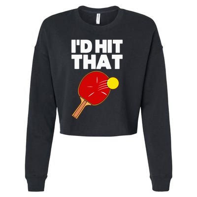 Cool Table Tennis Design Game Ping Pong Lovers Cropped Pullover Crew