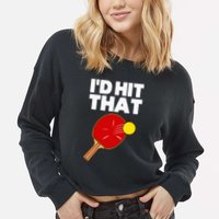 Cool Table Tennis Design Game Ping Pong Lovers Cropped Pullover Crew