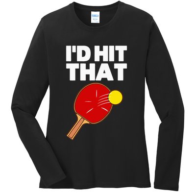 Cool Table Tennis Design Game Ping Pong Lovers Ladies Long Sleeve Shirt
