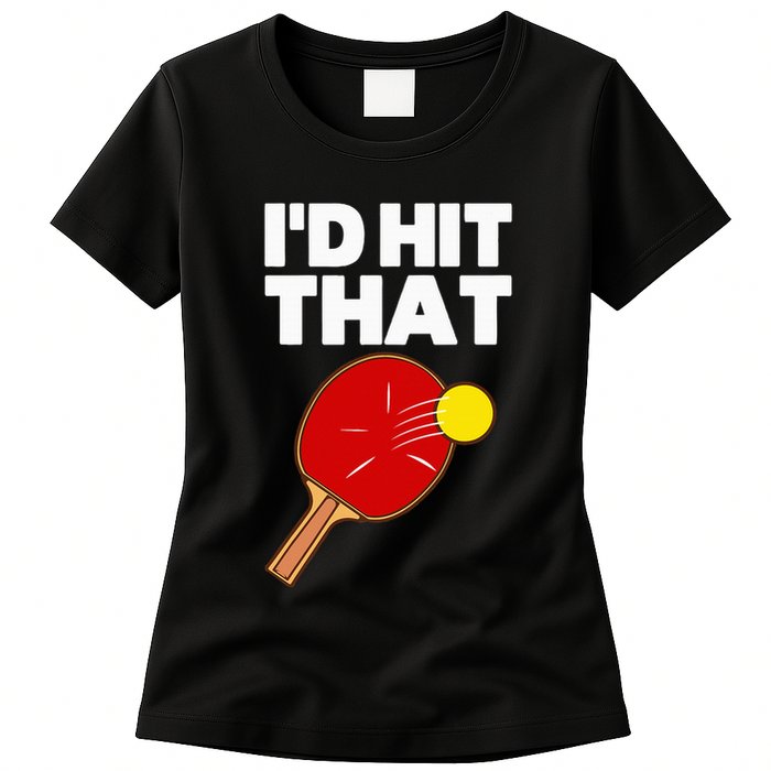 Cool Table Tennis Design Game Ping Pong Lovers Womens T-Shirt